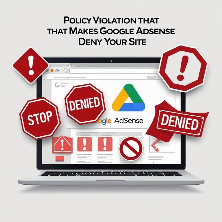 Policy Violation That Makes Google AdSense To Deny Your Site
